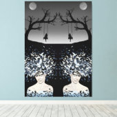 Moonlit Dreams: Freiheit und Einsamkeit Leinwanddruck (Insitu (Holzboden))