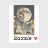 Moonlit Elegance - Frau mit Mond (2) Aufkleber (Blatt)