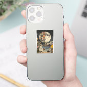 Moonlit Elegance - Frau mit Mond (2) Aufkleber (Telefon)