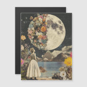 Moonlit Elegance - Frau mit Mond (2) Magnetkarte (Vorne/Hinten)