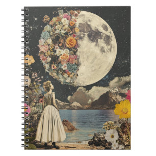 Moonlit Elegance - Frau mit Mond (2) Notizblock