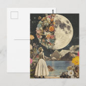 Moonlit Elegance - Frau mit Mond (2) Postkarte (Vorne/Hinten)