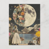 Moonlit Elegance - Frau mit Mond (2) Postkarte (Vorderseite)
