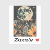 Moonlit Elegance - Frau mit Mond (3) Aufkleber (Blatt)