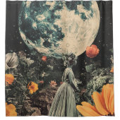 Moonlit Elegance - Frau mit Mond (3) Duschvorhang (Vorderseite)