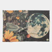 Moonlit Elegance - Frau mit Mond (3) Geschirrtuch (Horizontal)