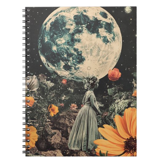 Moonlit Elegance - Frau mit Mond (3) Notizblock (Vorderseite)