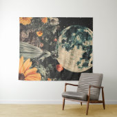 Moonlit Elegance - Frau mit Mond (3) Wandteppich (Beispiel (Horizontal))