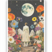 Moonlit Elegance - Zurück auf die Frau mit dem Mon Aufkleber (Vorderseite)