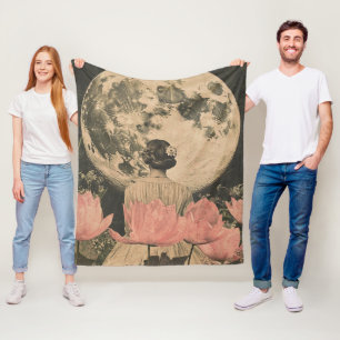 Moonlit Elegance - Zurück auf die Frau mit dem Mon Fleecedecke