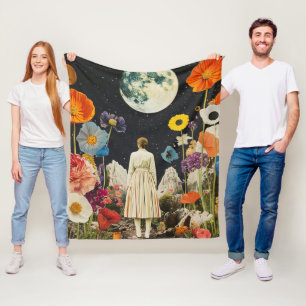 Moonlit Elegance - Zurück auf die Frau mit dem Mon Fleecedecke