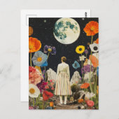 Moonlit Elegance - Zurück auf die Frau mit dem Mon Postkarte (Vorne/Hinten)