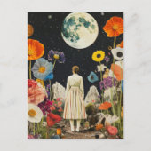 Moonlit Elegance - Zurück auf die Frau mit dem Mon Postkarte (Vorderseite)