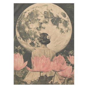 Moonlit Elegance - Zurück auf die Frau mit dem Mon Tischdecke