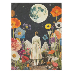 Moonlit Elegance - Zurück auf die Frau mit dem Mon Tischdecke