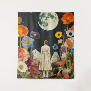Moonlit Elegance - Zurück auf die Frau mit dem Mon Wandteppich