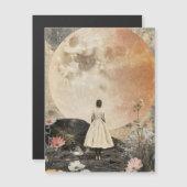 Moonlit Elegance - Zurück zur Frau mit dem Mond 2 Magnetkarte (Vorne/Hinten)