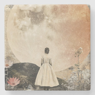 Moonlit Elegance - Zurück zur Frau mit dem Mond 2 Steinuntersetzer