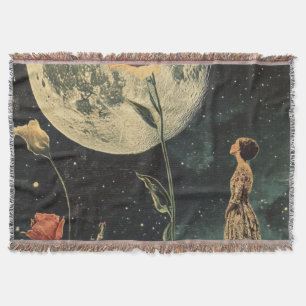Moonlit Elegante - Frau mit dem Mond Decke