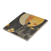 Moonlit Elegante - Frau mit dem Mond Fliese (Seite)