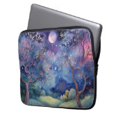 Moonlit Enchanted Forest Nightscape Laptopschutzhülle (Vorderseite Links)