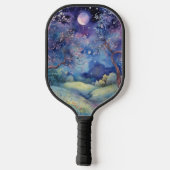 Moonlit Enchanted Forest Nightscape Pickleball Schläger (Rückseite)