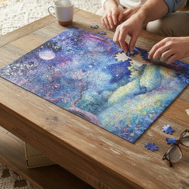 Moonlit Enchanted Forest Nightscape Puzzle