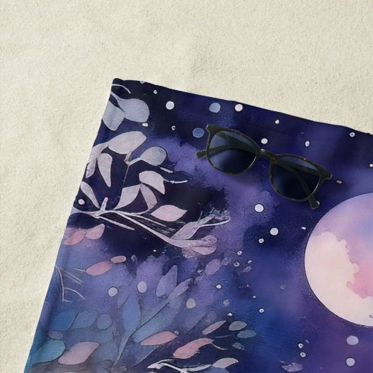 Moonlit Enchanted Forest Nightscape Strandtuch (Beispiel)