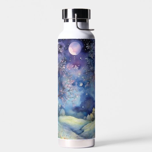 Moonlit Enchanted Forest Nightscape Trinkflasche (Links)