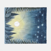 Moonlit Evergreen Snowscape Under The Night Stars Fleecedecke (Vorderseite (Horizontal))