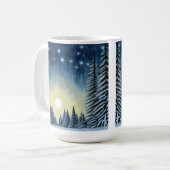 Moonlit Evergreen Snowscape Under The Night Stars Kaffeetasse (Vorderseite Links)