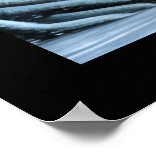 Moonlit Evergreen Snowscape Under The Night Stars Poster (Ecke)