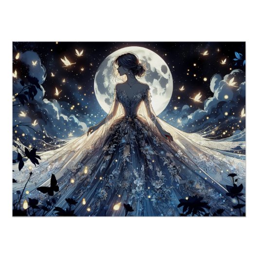 Moonlit Fairy Princess Celestial Gown Poster (Vorderseite)