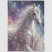 Moonlit Fairytale Mystical White Horse Decoupage Seidenpapier (Vorderseite)