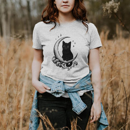 Moonlit Familiar - Schwarze Katze auf Crescent Moo Sweatshirt