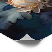 Moonlit Flora - Blume Wasserfarben Botanische Kuns Poster (Ecke)