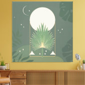 Moonlit Foliage: Minimalistische Seite grün Leinwanddruck (Insitu (Wohnzimmer))