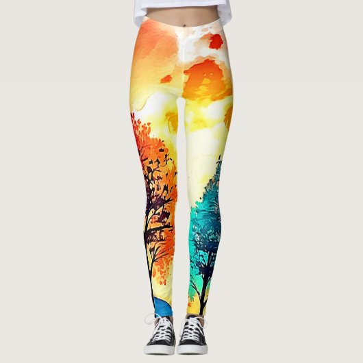 Moonlit Forest Fantasy Art Leggings (Vorderseite)