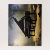 Moonlit Forest Piano | Digitale Kunst Puzzle (Vertikal)
