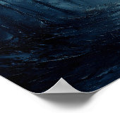 Moonlit Forest Reflection - Abstrakt Blue & Gold Poster (Ecke)
