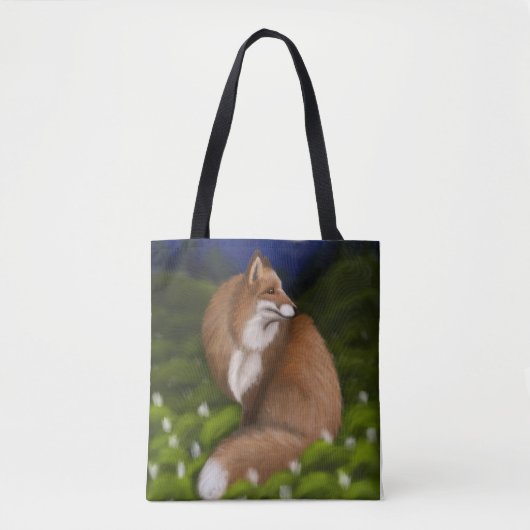 Moonlit Fox in Mitternachtswald Tasche (Vorderseite)