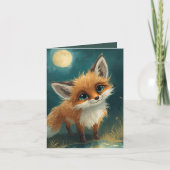 Moonlit Fox, Night Forest  Karte (Vorderseite)