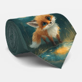 Moonlit Fox, Night Forest  Krawatte (Gerollt)