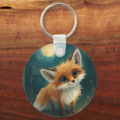 Moonlit Fox, Night Forest  Schlüsselanhänger (Vorderseite)