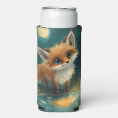 Moonlit Fox, Night Forest  Selters Dosenkühler (Seltzer Vorderseite)