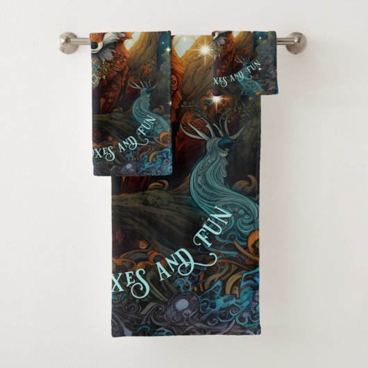 Moonlit Fox Personalised Children's Storybook Fox Badhandtuch Set (Insitu)