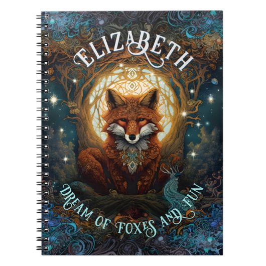 Moonlit Fox Personalised - Storybook Themed Fox Notizblock (Vorderseite)