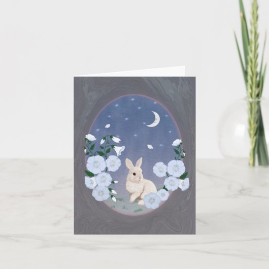 Moonlit Garden Bunny Small Greeting Card  Karte (Vorderseite)
