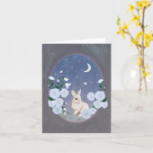 Moonlit Garden Bunny Small Greeting Card  Karte (Gelbe Blume)
