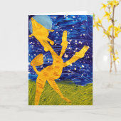 Moonlit Giraffe - Grafik durch Carter - Alter 7 Karte (Gelbe Blume)